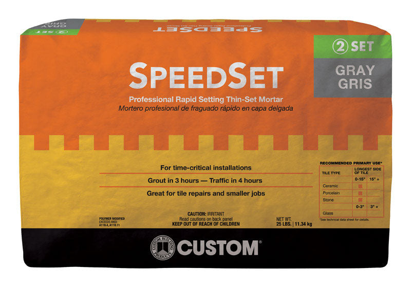 Custom Building Products SDS25 Fortified Thin-Set Mortar, Gray, 25-Lbs. - Quantity 100