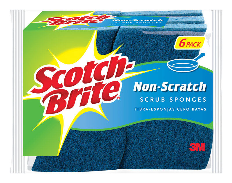 Scotch-Brite No Scratch Multipurpose Scrub Sponge, Blue, Pack of 6 526-6