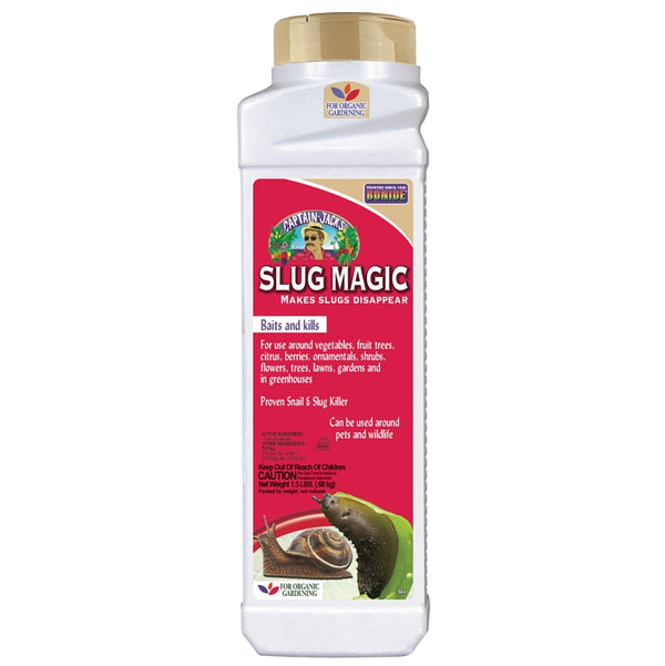 Bonide Captain Jack's Slug Magic Granules, 24 oz Snail & Slug Killer, For Organic Gardening, Pet Safe Formula 904