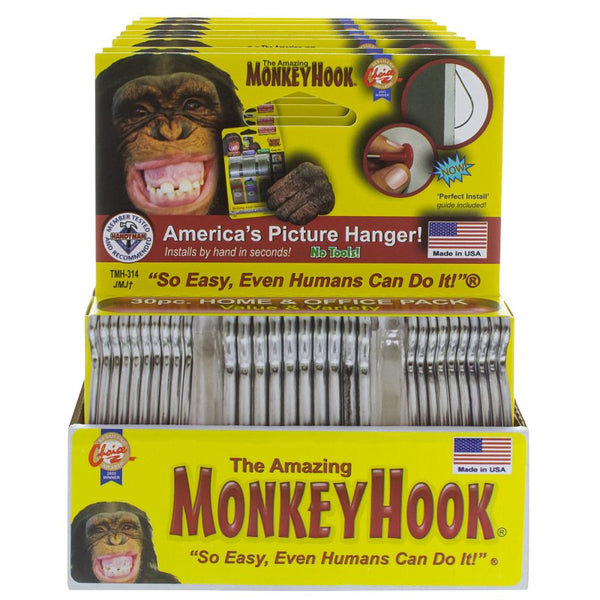 Monkey Hook Heavy-Duty Picture Hanger Set, Carbon Steel, Silver, Galvanized, 30-Piece TMH-314