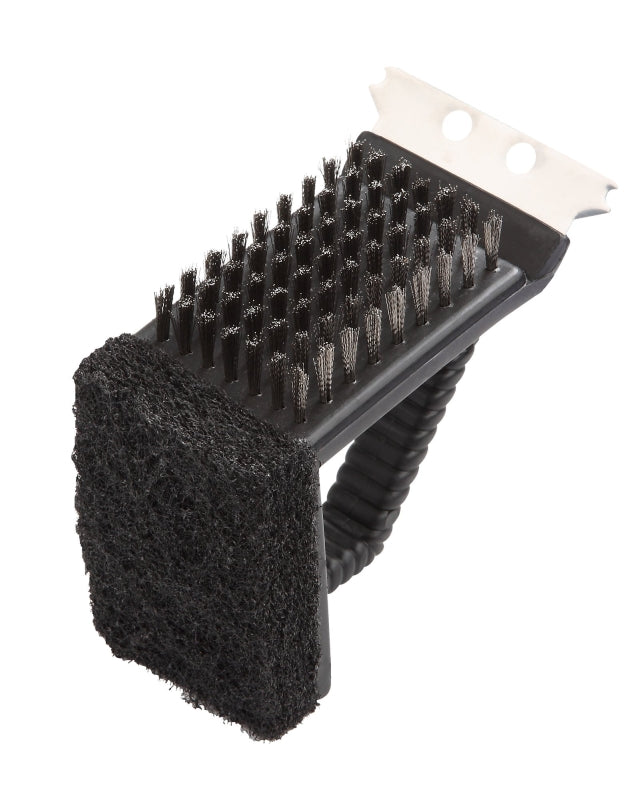 TOOLBASIX SP242C3L 3-in-1 Grill Brush, Stainless Steel