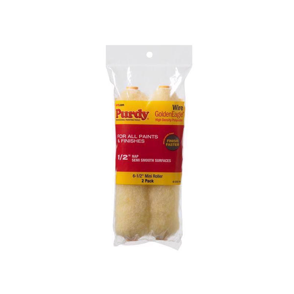 Purdy 140605063 Wire Mini Roller Replacements Golden Eagle, 2 pack, 6-1/2 inch x 1/2 inch nap