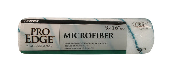 Linzer Products, RC-174-9 Microfiber Shed-Free Paint Roller Cover, 9/16-inch Nap, 9-inch length, White. One Roller Cover.
