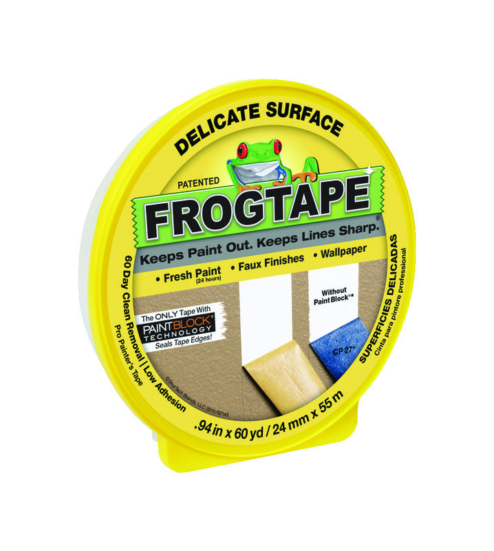 Duck 280220 FROGTAPE Painting Tape.94" x 60 Yards, 3" Core, Yellow (DUC280220)