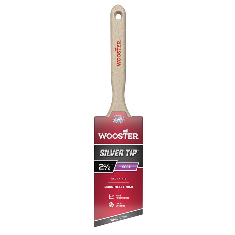 Wooster 5221-2 1/2 Brush 5221-2-1/2 Silver Tip Angle Sash Paintbrush, 2-1/2-Inch, 2-1/2 Inch