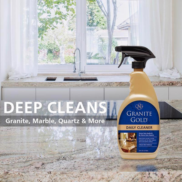 Granite Gold Daily Cleaner Streak-Free Cleaning for Granite, Marble, Travertine, Quartz, Natural Stone Countertops, and Floors, 24 Fluid Ounces, 1-Pack, Fl Oz ( Packaging may Vary ) GG0032