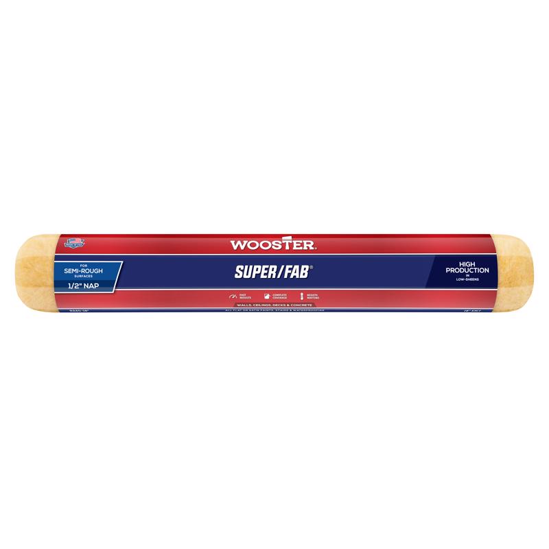 Wooster Super/Fab Fabric 1/2 in. x 18 in. W Regular Paint Roller Cover For Semi-Rough Surfaces (6-Pack)