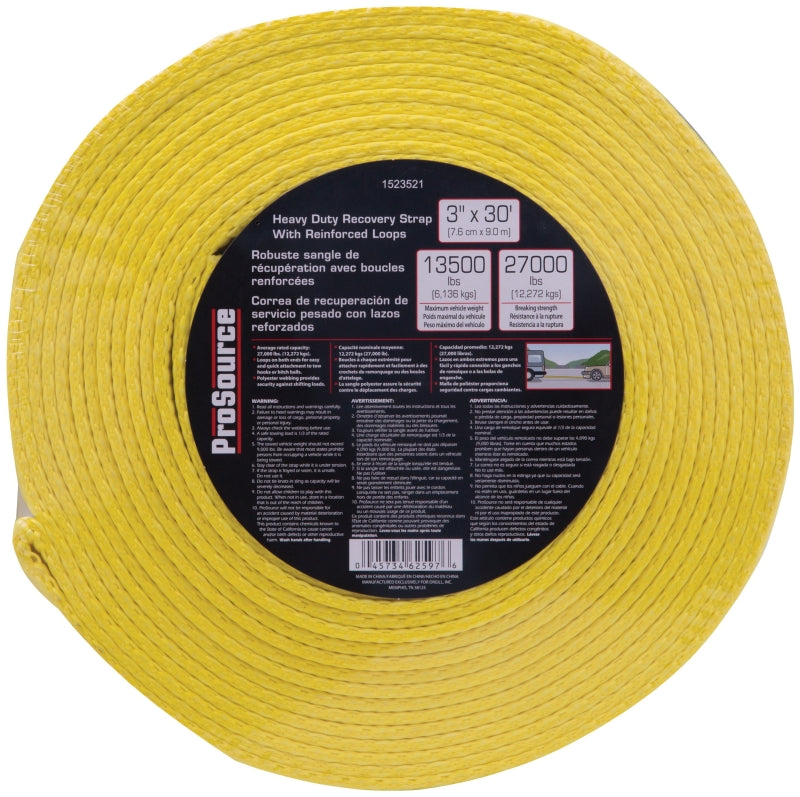 MINTCRAFT FH64064 ProSource Recovery Strap, 27000 Lb 30 Ft L X 3 in W, Polyester, 3-Inch Feet