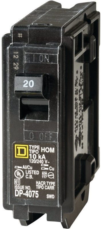 Schneider Electric Square D HomeLine 20 amps Plug In Single Pole Circuit Breaker HOM120C
