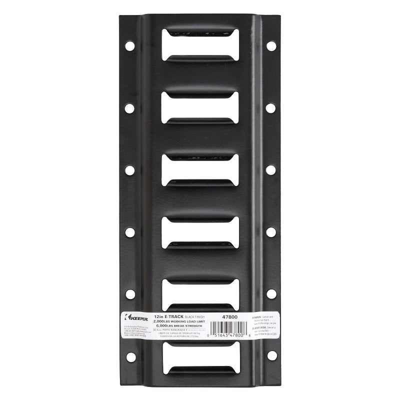 KEEPER 47800 12" Horizontal E-Track, Black