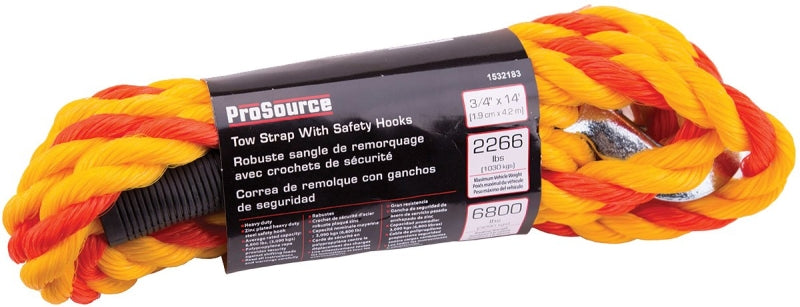 MINTCRAFT FH64067 ProSource Tow Rope, 3/4 in Dia X 14 Ft L, 266 Lb, 14'