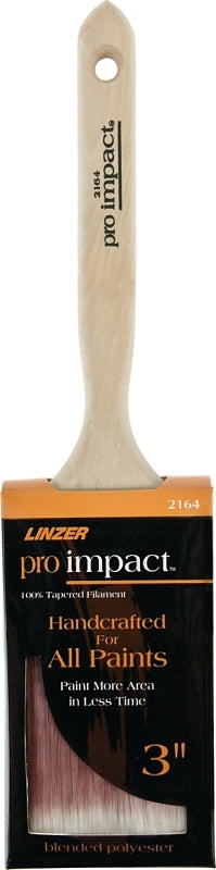 Linzer 0300 Pro Impact 2164 Sash Paint Brush, 3 in Width, Flat Chiseled Polyester Blend, 3" 2164-3