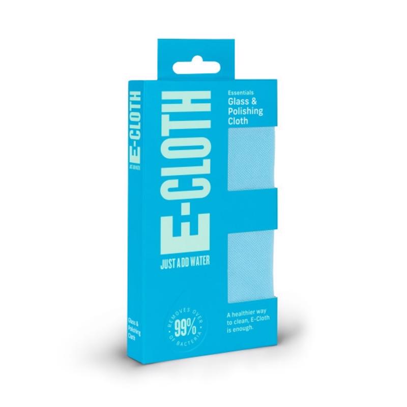 E-Cloth Glass & Polishing Cloths, Premium Microfiber Glass Cleaner, Great for Windows, Glass and Mirrors, Washable and Reusable, 100 Wash Guarantee, Alaskan Blue, 1 Pack