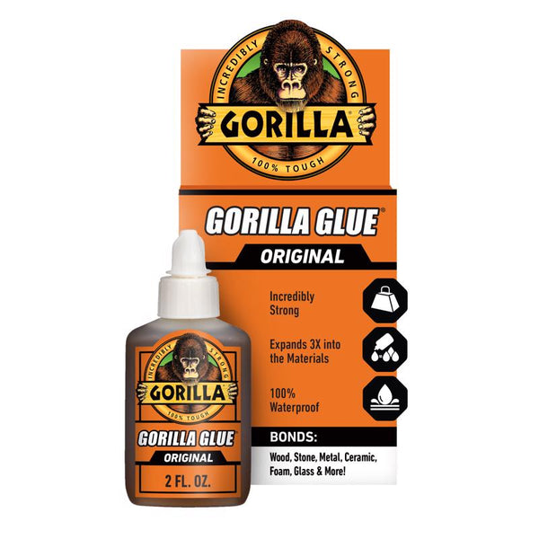 Gorilla Original Multi-Purpose Waterproof Glue, 2 oz Bottle, Light Brown 5000201