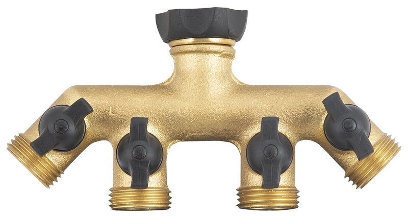 Mintcraft GB9114A 4-Port Brass Manifold Hose End