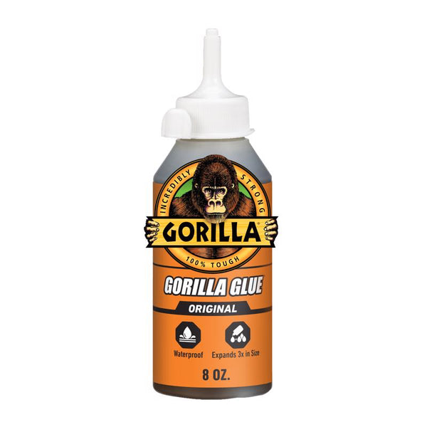 Gorilla 5002801 Original Waterproof Polyurethane Glue, 8 Ounce Bottle, Brown, (Pack of 1) 5000806