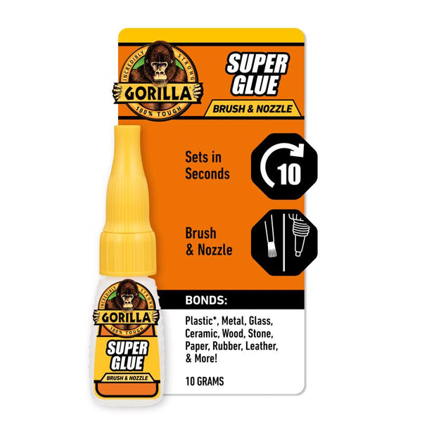 GORILLA Super Glue 2 Way BRUSH or NOZZLE High Strength Dries Clear .35oz 7500102