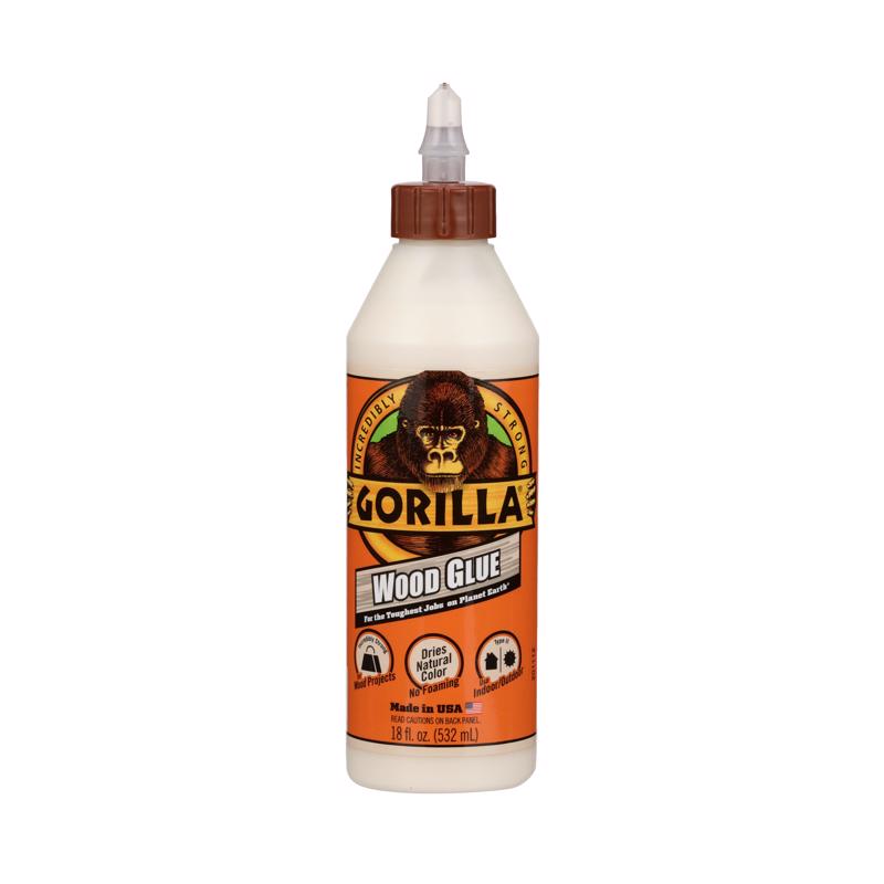 Gorilla Wood Glue, 18 Ounce Bottle, Natural Wood Color, (Pack of 1)