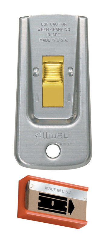 Allway Tools Razor Blade Safety Glass Scraper with 5 Blades Gs