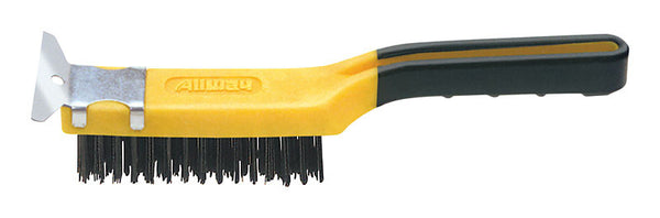 ALLWAY SB411 Soft-Grip Carbon Steel Wire Brush with Scraper
