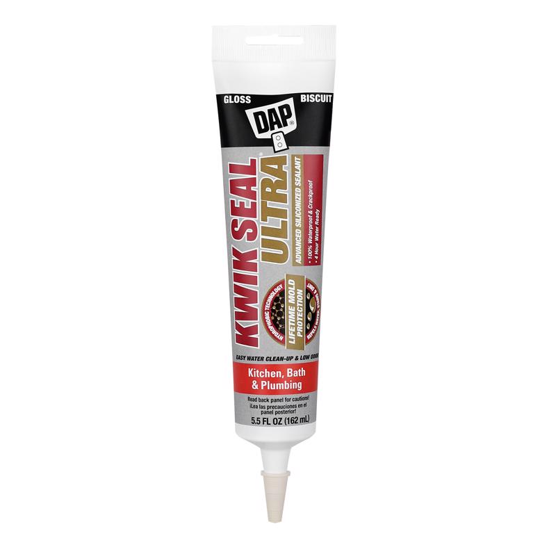 DAP 18916 Kwik Seal Ultra Biscuit 5.5 oz Premium Siliconized Sealant