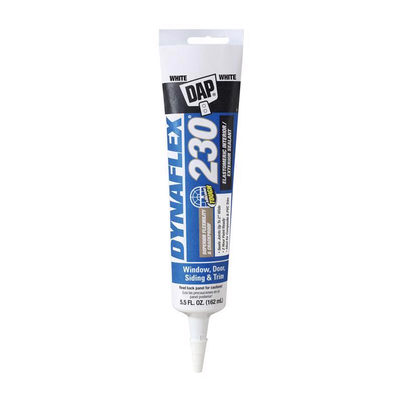DAP, White 18285 Dynaflex 230 Premium Indoor Outdoor Sealant with 5.5-Ounce Tube, 5 Ounces