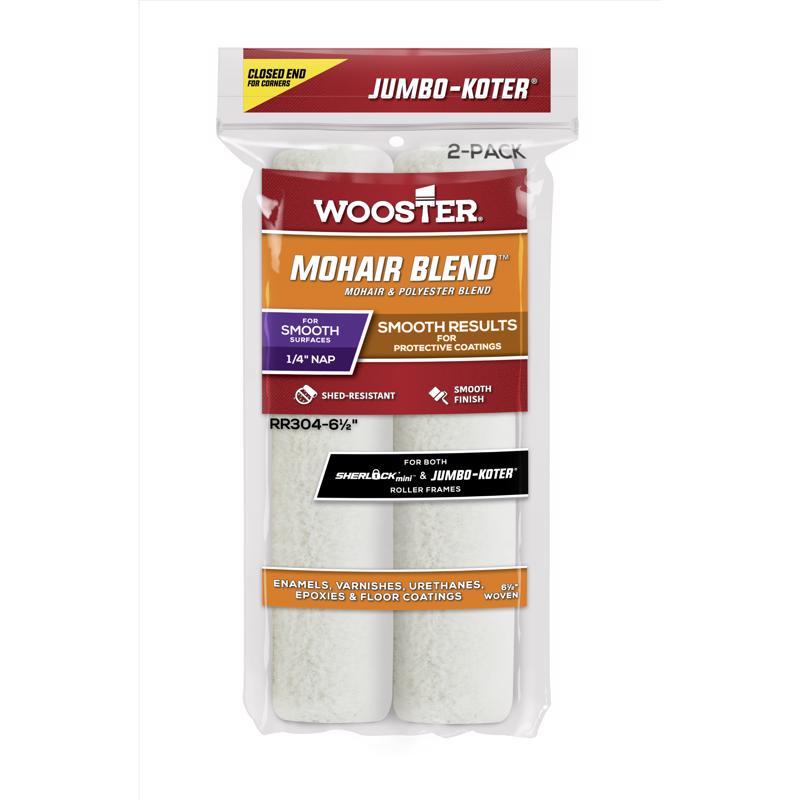 Wooster Jumbo-Koter Mohair 1/4" 2-Pack Paint Rollers, 6-1/2-Inch