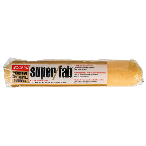 Wooster Brush R243-18 Super/Fab Roller Cover, 1-1/4-Inch Nap, 18-Inch , Yellow