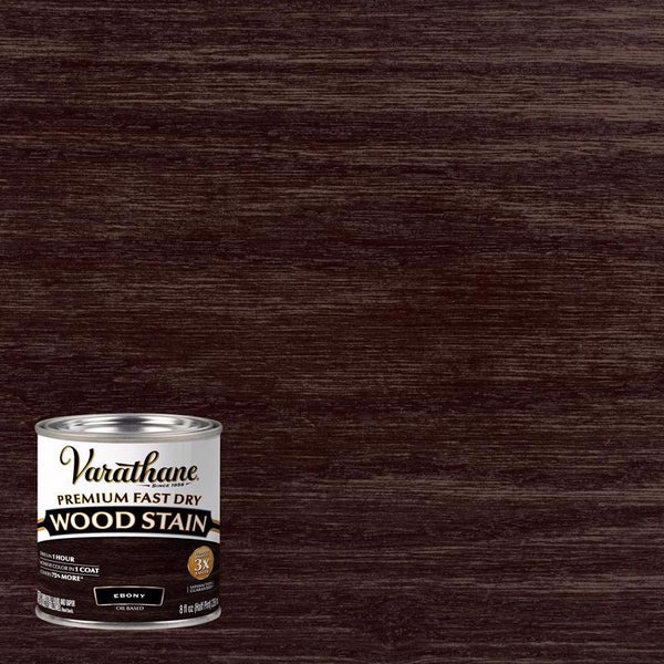Varathane 269400 Premium Fast Dry Wood Stain, Half Pint, Ebony