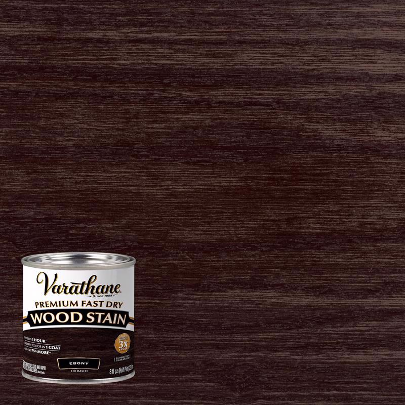 Varathane 269400 Premium Fast Dry Wood Stain, Half Pint, Ebony