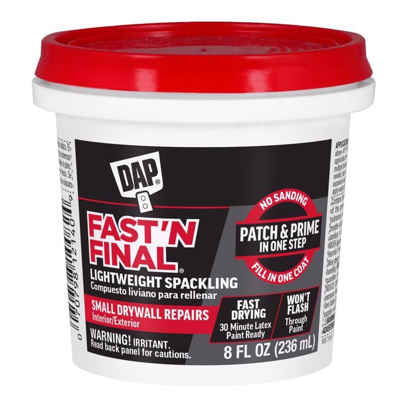 Dap 12140 Fast N Final Interior Exterior Spackle, 1/2-Pint