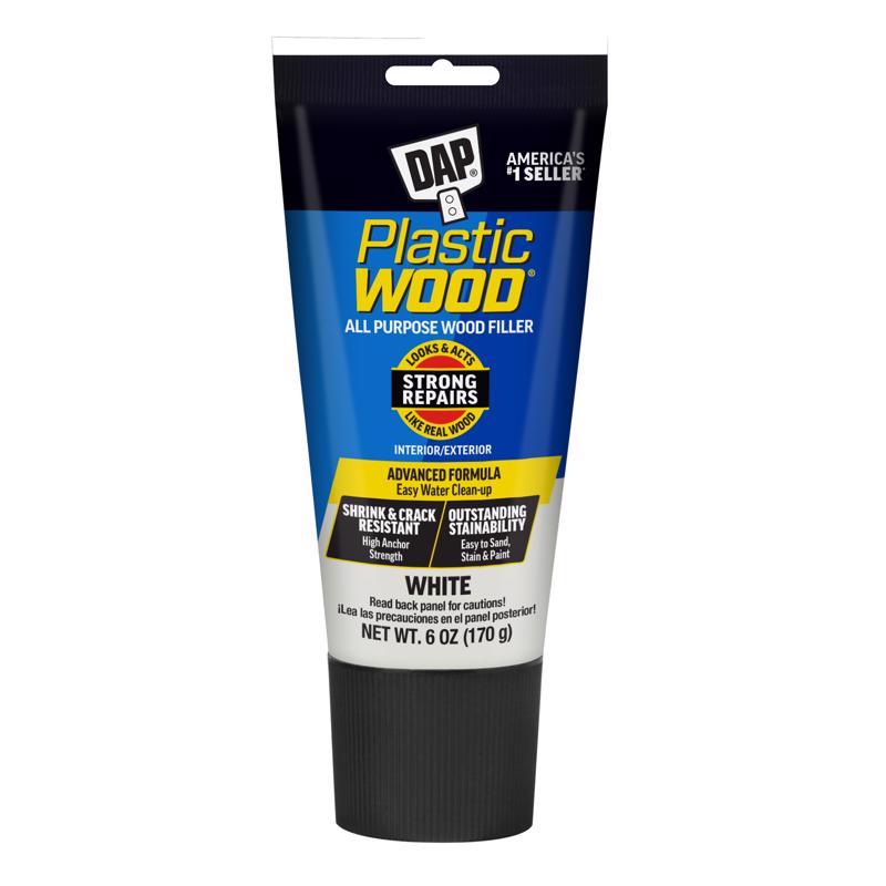 DAP Plastic Wood All Purpose Latex Wood Filler, White, 6 Oz (7079800585)