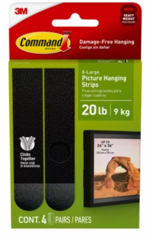 Command Strips Plstic Blk XL 20# 17217BLK-ES
