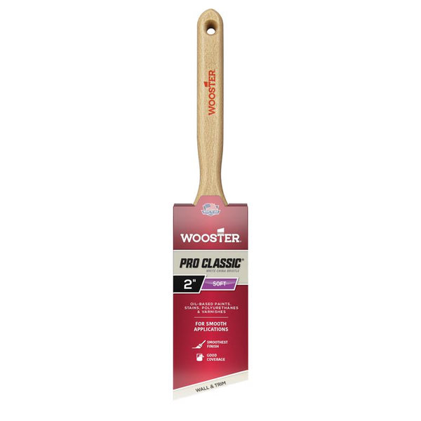 Lindbeck Silver Tip Wooster Brush Z1222-2 White Majestic China Bristle Angle Sash Paintbrush, 2 Inch