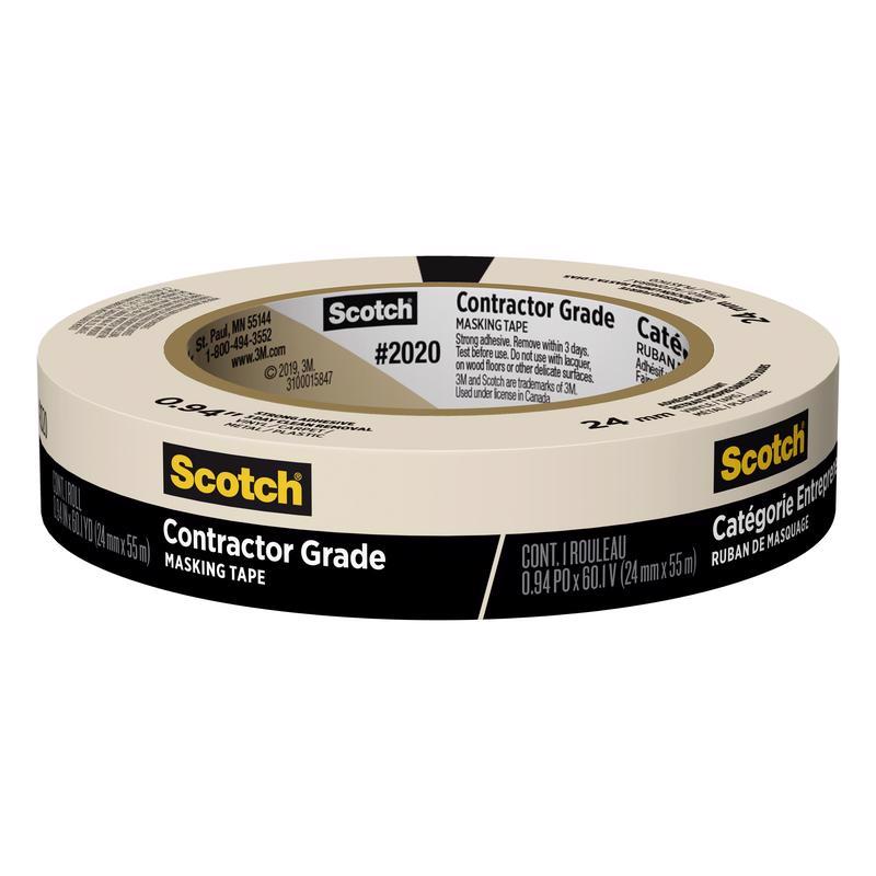 Scotch 3M 2020-1A 1" x 60Yd Masking Tape s/w 2020-24AP
