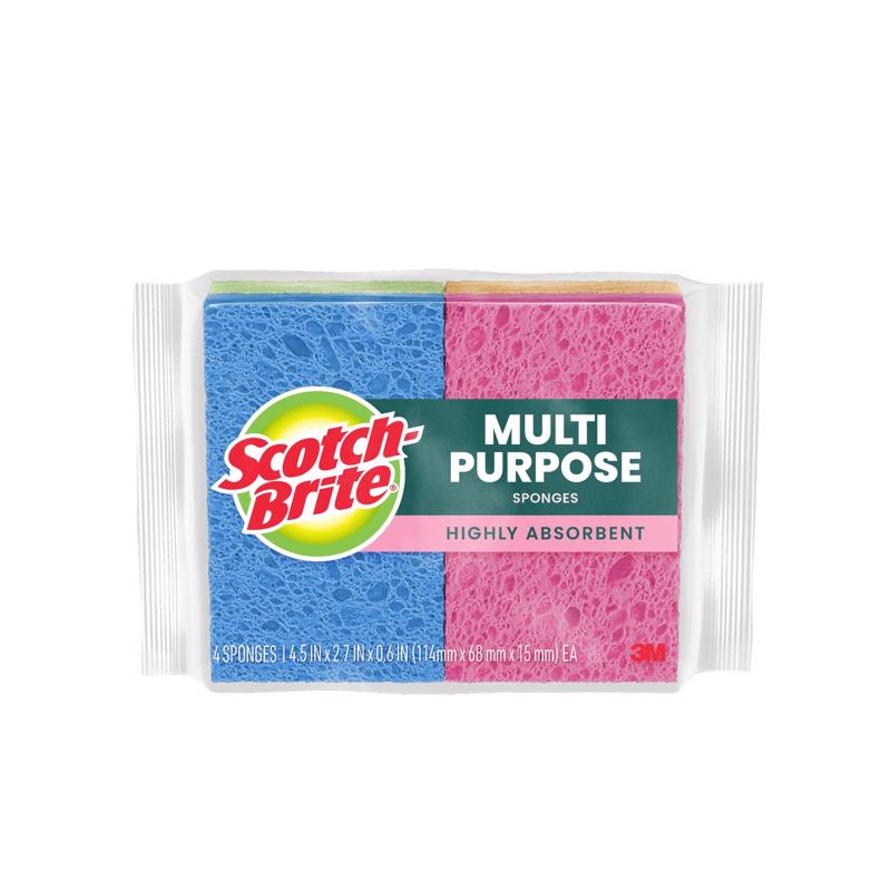 Scotch-Brite ocelo Handy Sponge, Assorted Colors, 4 Sponges 7274-FD