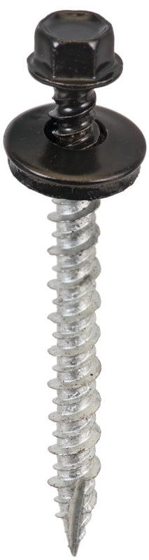 Acorn SW-MW2BK250 black #9 x 2 in hex head roofing screw with EPDM washer