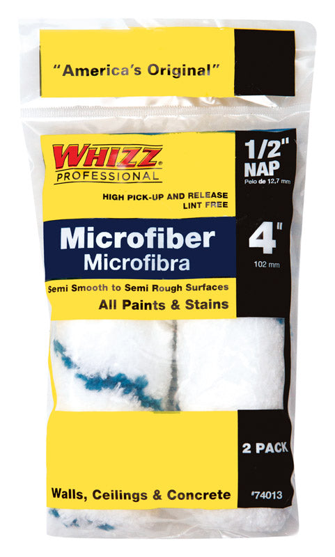 WHIZZ Series 74013 4" Xtrasorb Microfiber Blue Stripe 1/2" Nap Mini Roller 2Pk, 4 inches