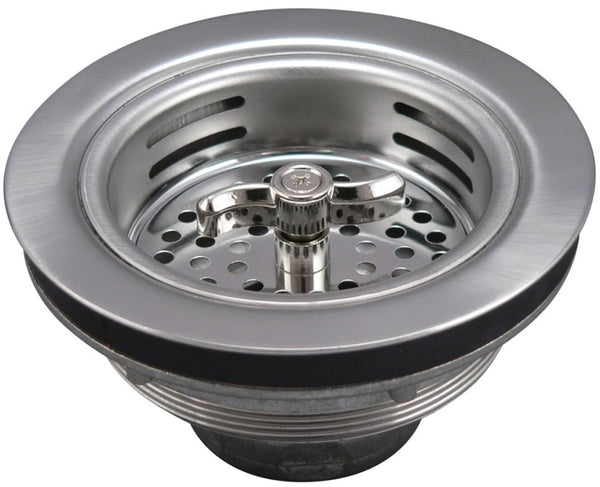 Plumb Pak Keeney 1433SS 3-1/2-in dia Twist and Lock Sink Strainer with Basket, Stainless Steel