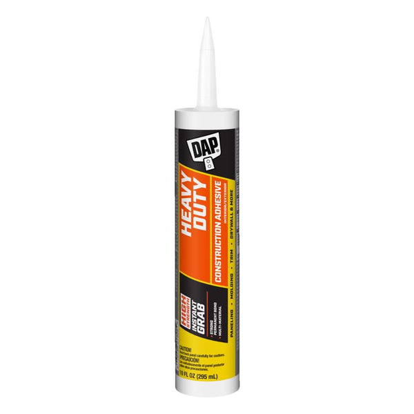 DAP 9Oz 27509 10 Oz DynaGrip Heavy Duty Exterior & Interior Construction Adhesive, 9 oz, Off- White 7079827509