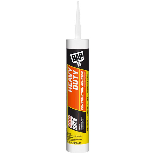 DAP 27510 28 Oz DynaGrip Heavy Duty Exterior & Interior Construction Adhesive, 28 FL OZ, Off- White 7079827510