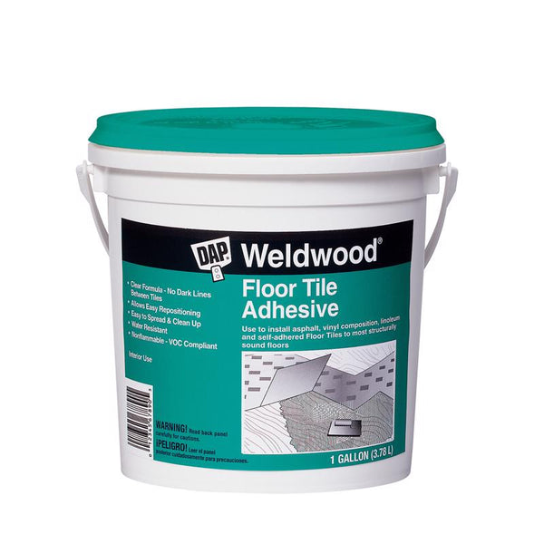 DAP 7079800137 Floor Tile Adhesive Gal Raw Building Material, 1 gal, Clear