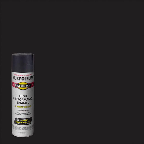 Rust-Oleum 239107 Professional High Performance Enamel Spray Paint, 15 Oz, Semi-Gloss Black