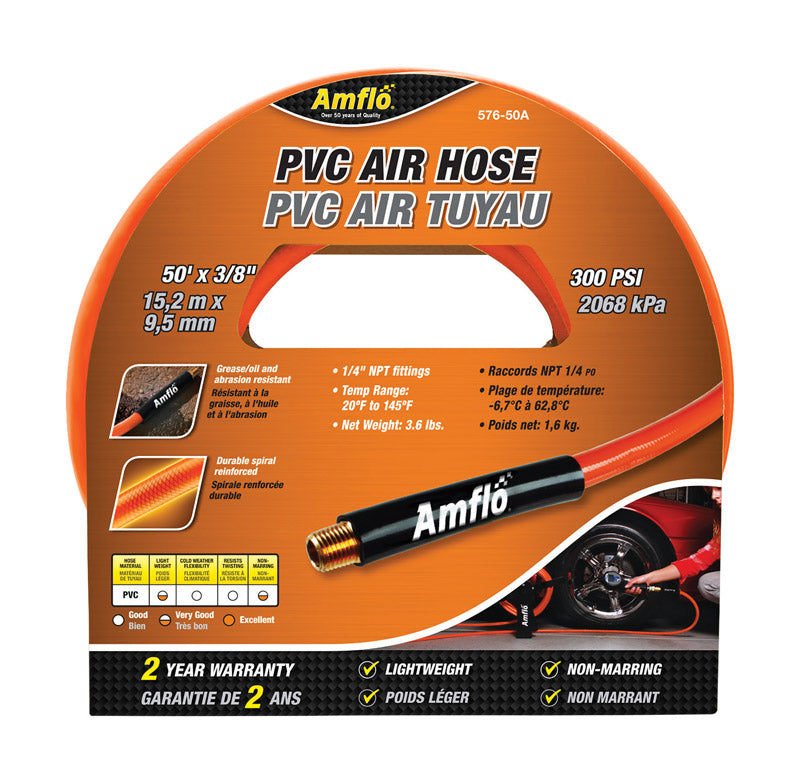 Amflo 576-50A 3/8'' x 50' PVC Air Hose