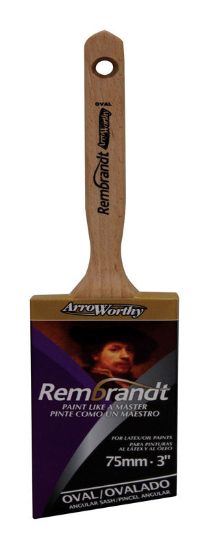 Linzer Arroworthy 6420-3 Rembrandt Angle Sash Semi-Oval Brush, Polyester, 3''