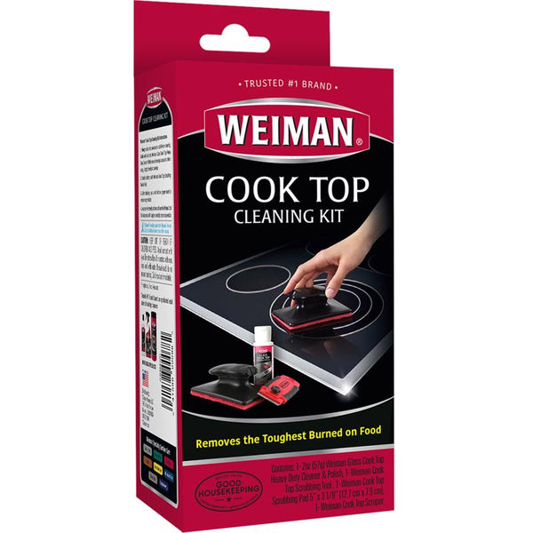 Weiman Complete Cook Top Cleaning Kit - Cook Top Cleaner and Polish 2 oz, Scrubbing Pad, Cleaning Tool, Cook Top Razor Scraper 98A