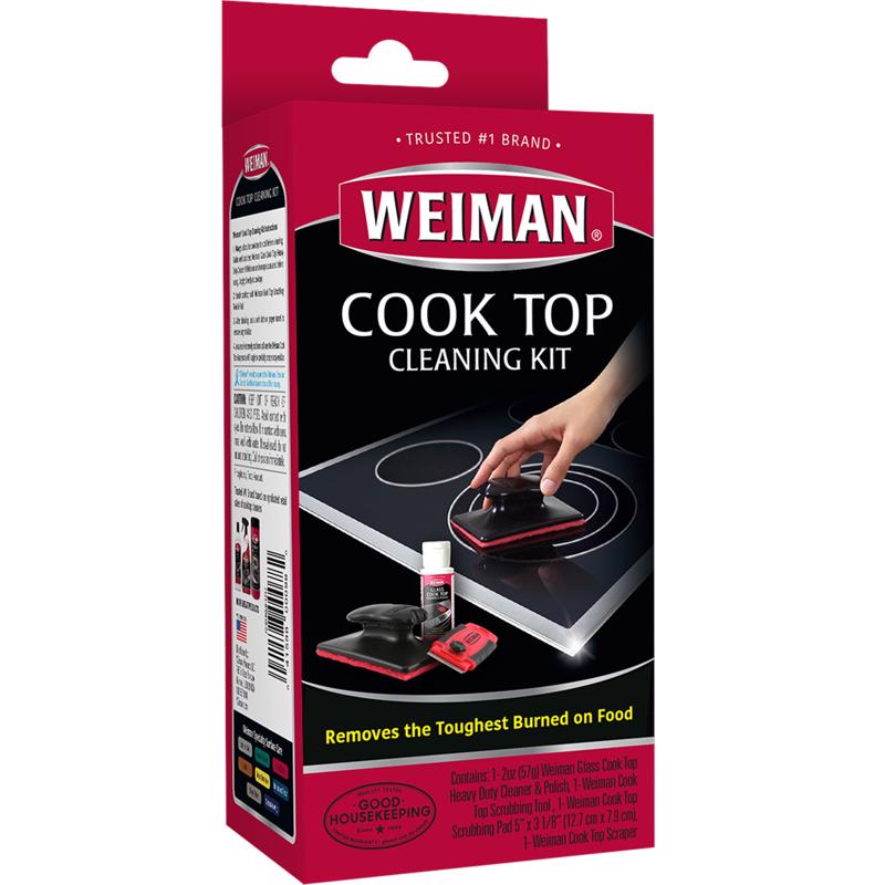 Weiman Complete Cook Top Cleaning Kit - Cook Top Cleaner and Polish 2 oz, Scrubbing Pad, Cleaning Tool, Cook Top Razor Scraper