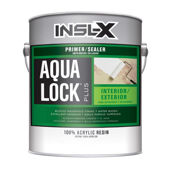 INSL-X Aqua Lock Plus 100% Acrylic Water-Based Stain Blocking Primer Sealer, White, 1 Gallon AQ0400099-01
