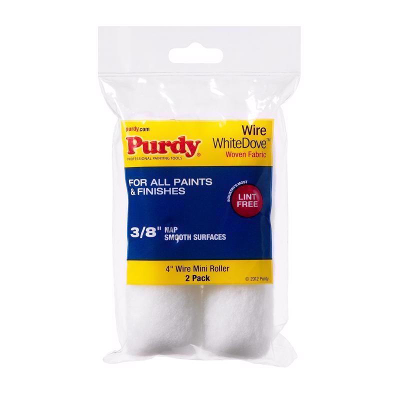 Purdy White Dove Dralon 3/8 in. x 4 in. W Mini Paint Roller Cover For Smooth 2 pk