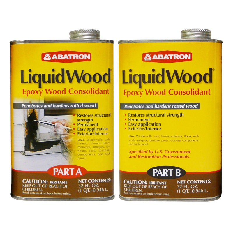 Abatron LiquidWood Epoxy Wood Consolidant, 2 Quart Kit, Part A & B